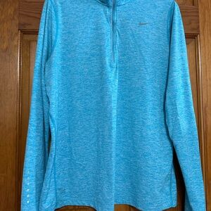 Nike Dri Fit Teal Blue Quarter Zip Pullover